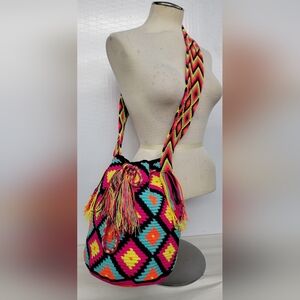 Hippie Boho Hobo Crossbody Bag Wayuu Mochila Tribal